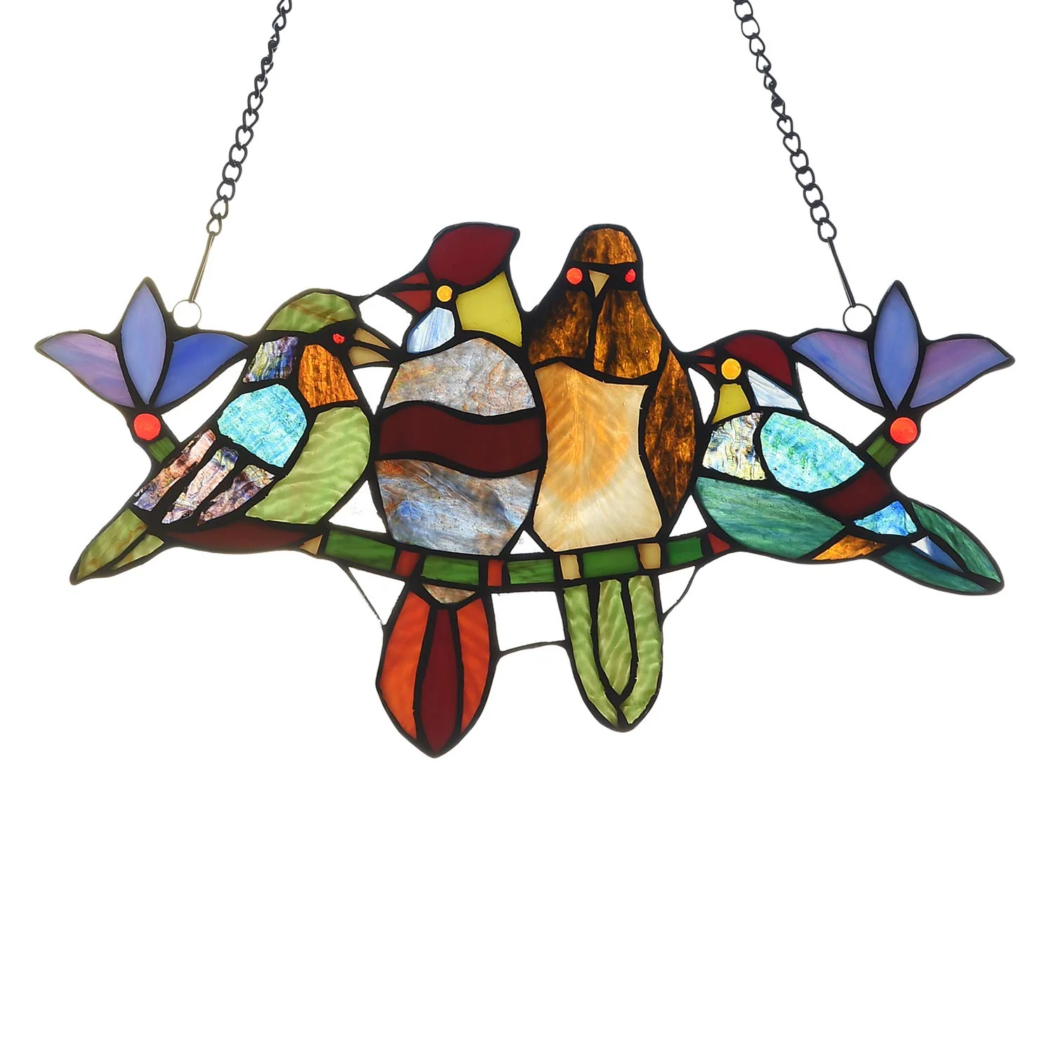 Capulina 4 Tit Birds Stained Glass Window Hangings Tiffany - Image 7