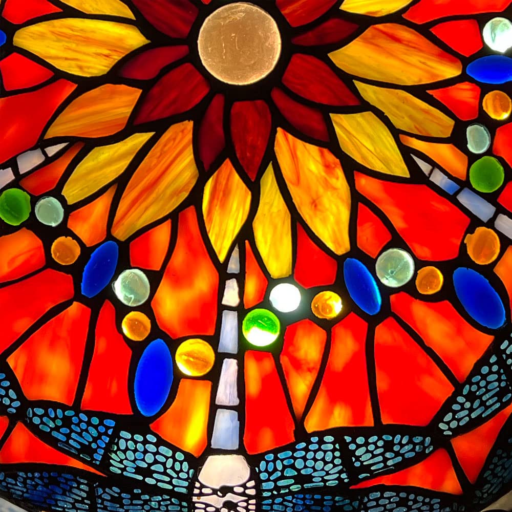 Artzone Tiffany Stained Glass Flush Mount Ceiling Light - Image 10