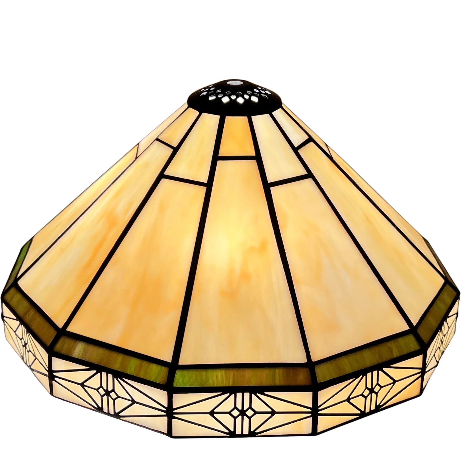 Capulina Tiffany Lamp Shade 12 Inches Wide Accessories Replacement Vintage Cream Tiffany Style Stained Glass Lampshade for Table Lamp