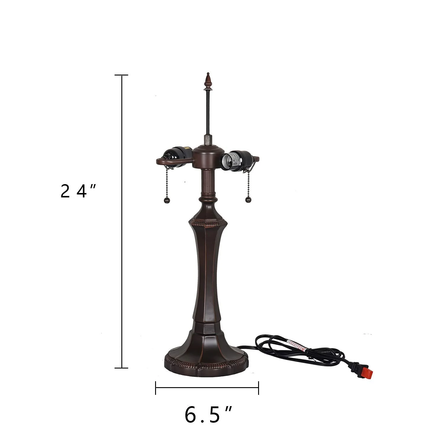 Capulina Tiffany Table Lamp Base Replacement for 16-18 Inches Lampshade Pole Height 24 Inches Bronze Finished Resin Base - Image 2