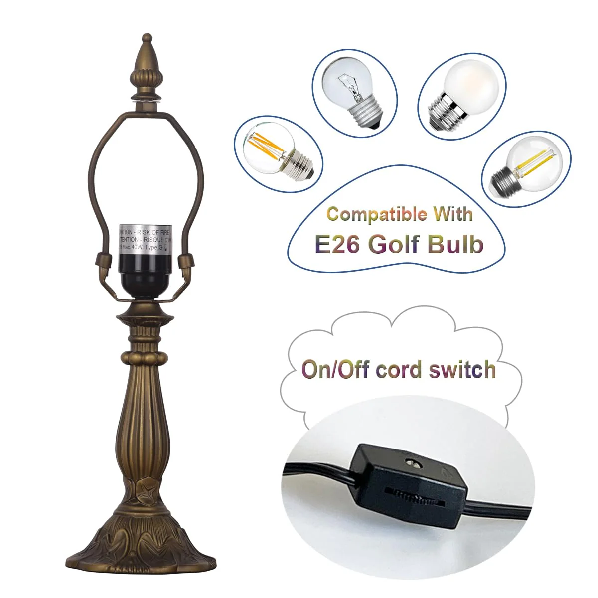 Cotoss Tiffany Table Lamp,Handcrafts Stained Glass Style Table Light,Blue Small Desk Bedside Table Night Lamp for Living Room Bedroom Study Office Bookcase Desk Light - Image 10