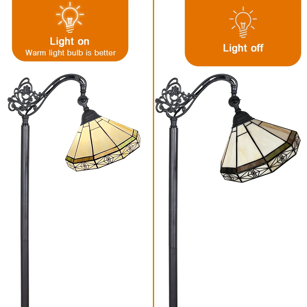 Capulina Tiffany Floor Lamp Tall Antique Mission Style Soft Light Arched Gooseneck - Image 5