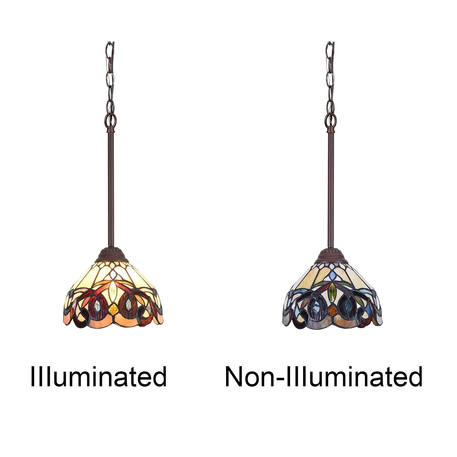 Capulina Tiffany Mini Pendant Light Wide Victorian Style - Image 8