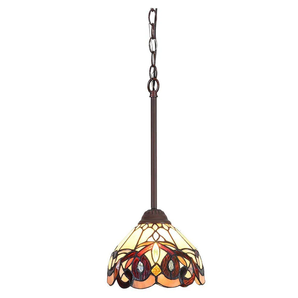 Capulina Tiffany Mini Pendant Light Wide Victorian Style - Image 9