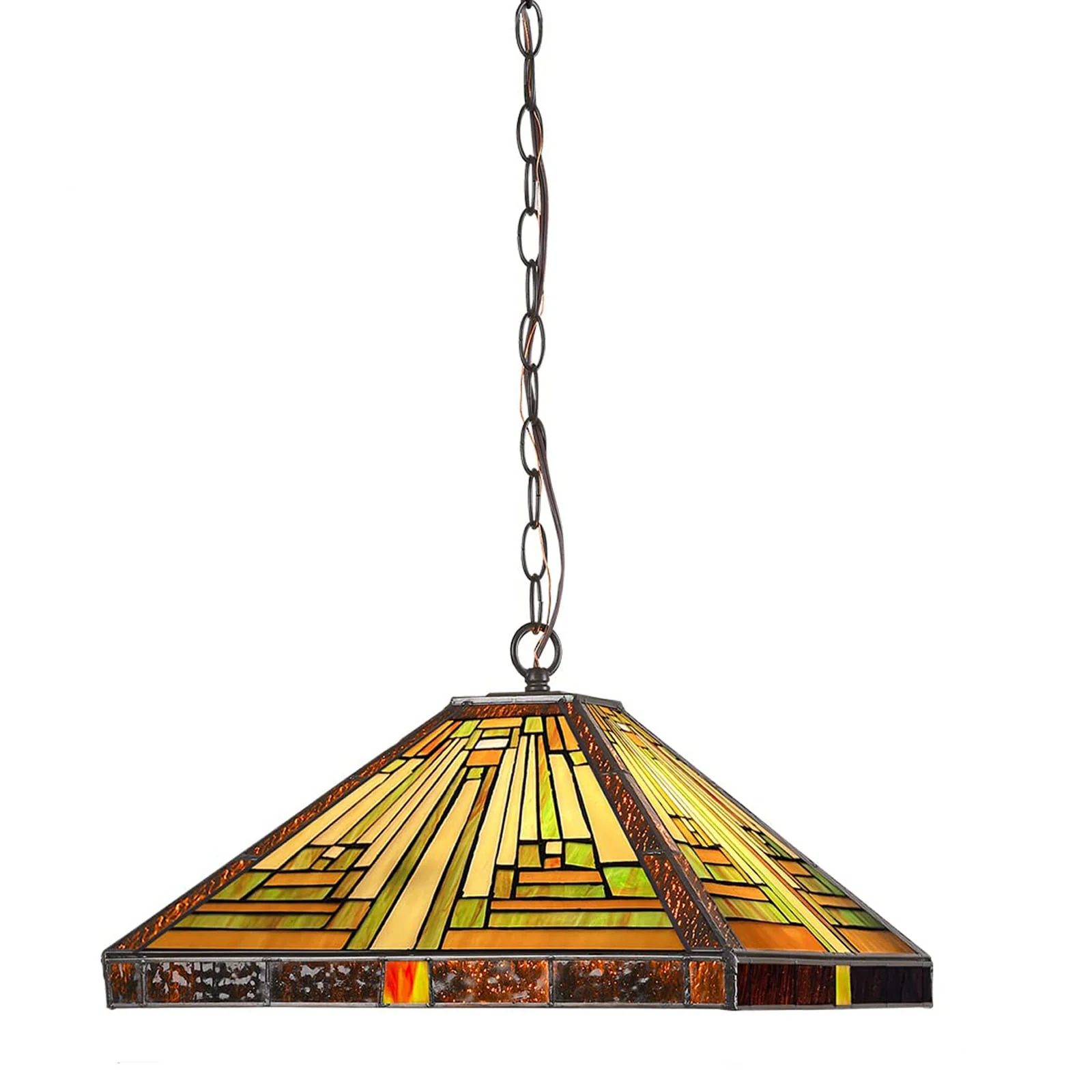 Capulina Tiffany Pendant Lights,2 Light Large 16 Wide Stained Glass Hanging Lamp,Antique Rustic Style for Kitchen Island Counter Dining Room Hallway - Image 9