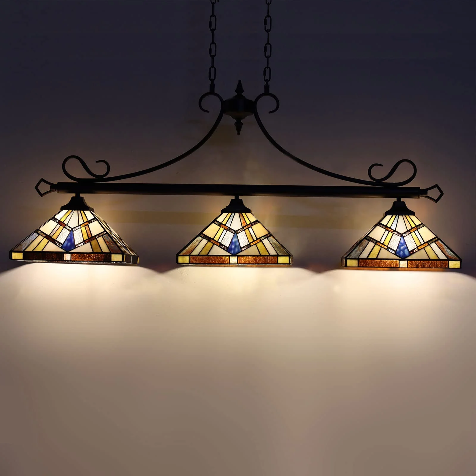 Capulina Tiffany Pool Table Lights 3-Light - Image 2