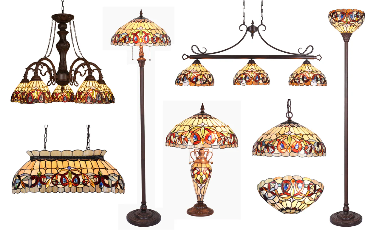 Capulina Tiffany Table Lamp Bedside Reading Lamp 2-Light 16X16X24 Inches Antique Victorian Art Style Desk Lamp for Bedrooms Living Room Office - Image 9