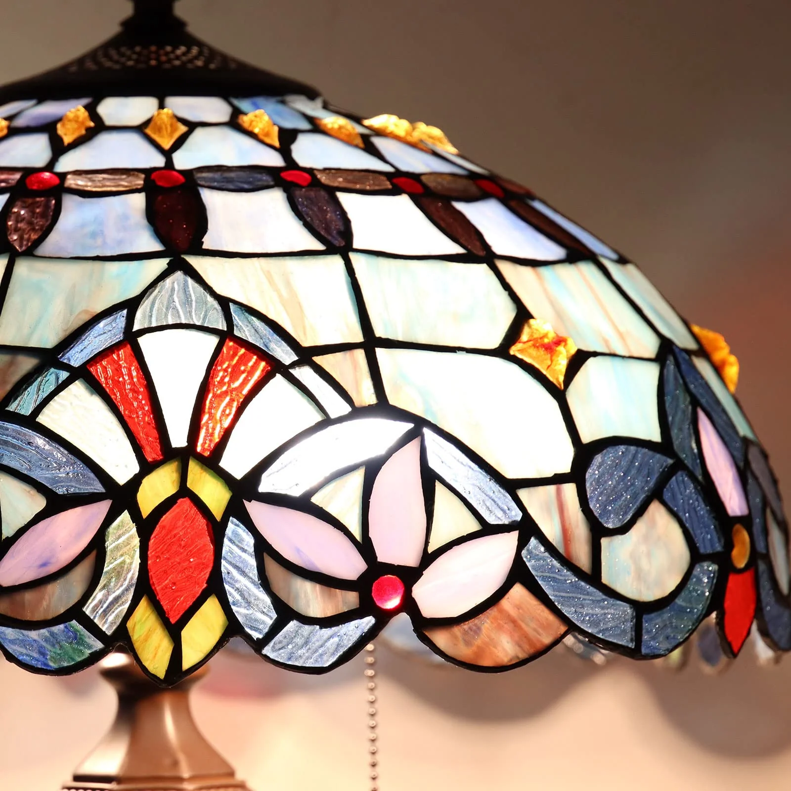 Capulina Tiffany Table Lamp Bedside Reading Lamp 2-Light 16" Wide Traditional Crafts Antique Art Style Desk Lamp for Bedrooms Living Room - Image 5