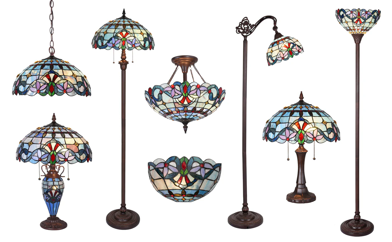 Capulina Tiffany Torchiere Floor Lamp Pole Antique Victorian Style - Image 8